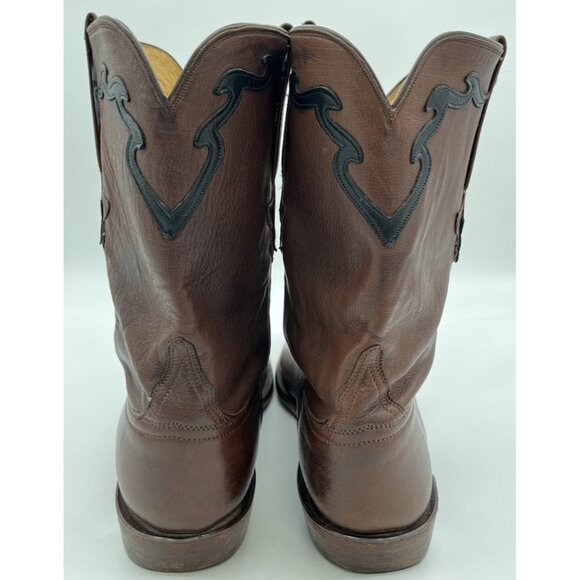 LUCCHESE CLASSICS WHISKEY BURNISHED FLORENCE BUFFALO ROPER COWBOY BOOTS MENS 13